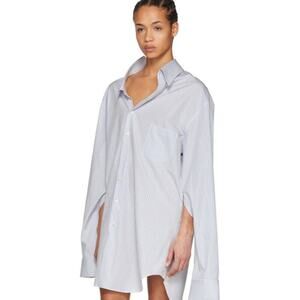Junya Watanabe White and Blue Oversized Shirt Dress NWT Size Large